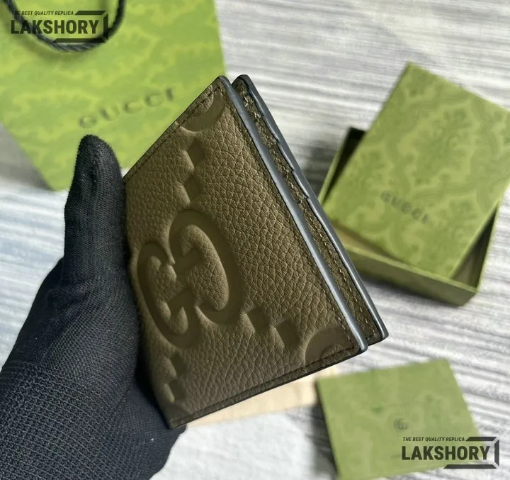 Gucci 1:1 Mirror Replica Jumbo GG Bifold Leather Coin Wallet 9CM/3.5IN Gucci Replica Wallets Gucci 1:1 Mirror Replica Jumbo GG Bifold Leather Coin Wallet 9CM/3.5IN Gucci Replica Wallets