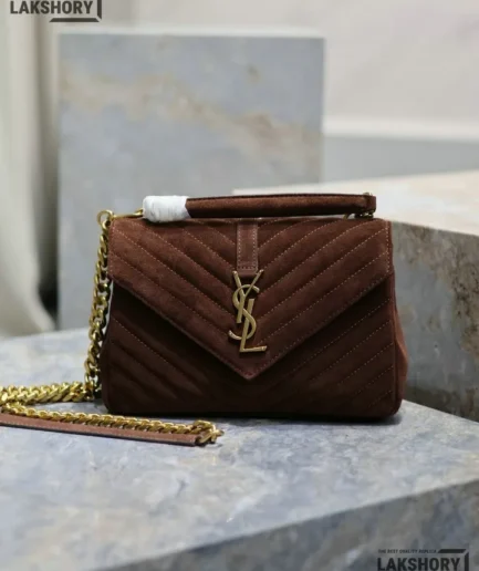 YSL 1:1 Mirror Replica Velvet Matelasse Medium College Bag 24CM/9.4IN Replica Crossbody Bags