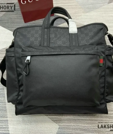 Gucci 1:1 Mirror Replica Nexus Large Tote Bag GG Nylon Black 40CM/15.7IN Gucci Replica Ophidia Bags