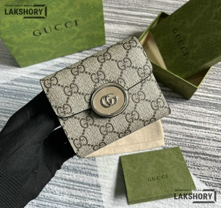 Gucci 1:1 Mirror Replica GG Medium Wallet Beige Ebony 11CM/4.3IN Gucci Replica Wallets Gucci 1:1 Mirror Replica GG Medium Wallet Beige Ebony 11CM/4.3IN Gucci Replica Wallets