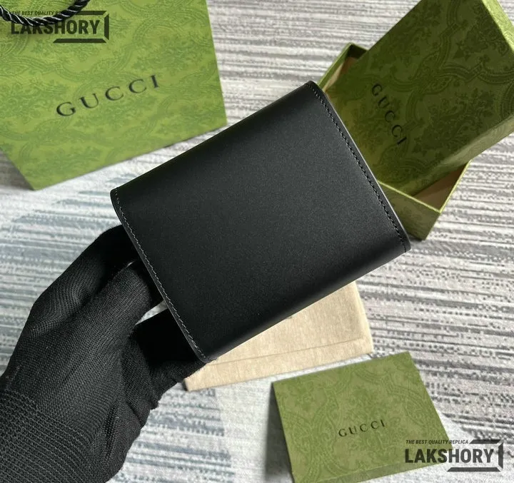 Gucci 1:1 Mirror Replica Petite GG Medium Wallet Black 11CM/4.3IN Gucci Replica Wallets Gucci 1:1 Mirror Replica Petite GG Medium Wallet Black 11CM/4.3IN Gucci Replica Wallets