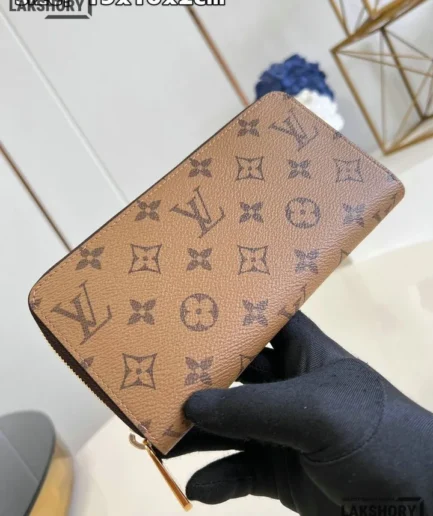 Louis Vuitton 1:1 Mirror Replica Zippy Wallet Monogram Reverse Canvas 19.5CM/7.7IN Louis Vuitton Replica Wallets