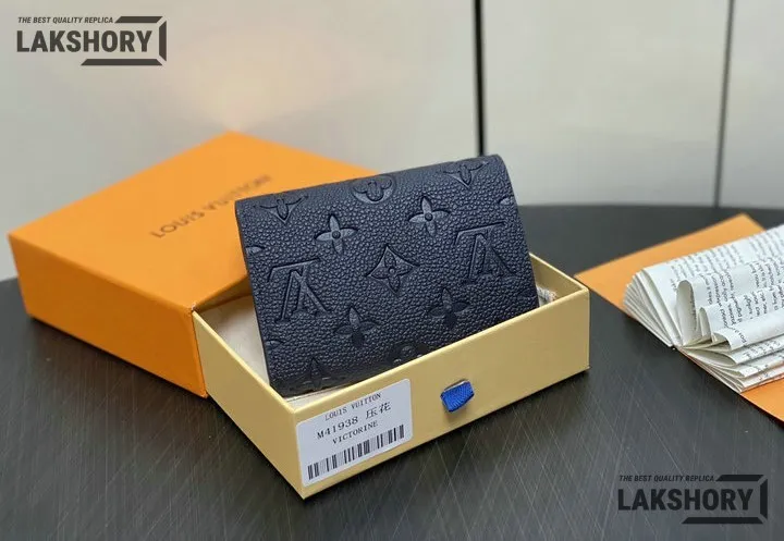 Louis Vuitton 1:1 Mirror Replica Victorine Wallet Monogram Black Navy Blue 12CM/4.7IN Louis Vuitton Replica Wallets Louis Vuitton 1:1 Mirror Replica Victorine Wallet Monogram Black Navy Blue 12CM/4.7IN Louis Vuitton Replica Wallets