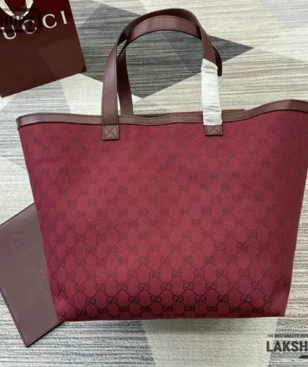 Gucci 1:1 Mirror Replica Totissima GG Canvas Small Tote Bag Red 30.5CM/12IN Gucci Replica Ophidia Bags