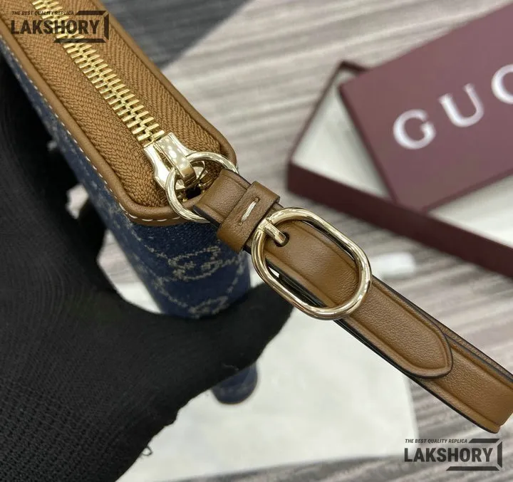 Gucci 1:1 Mirror Replica GG Emblem Zip Around Wallet 19CM/7.5IN Gucci Replica Wallets Gucci 1:1 Mirror Replica GG Emblem Zip Around Wallet 19CM/7.5IN Gucci Replica Wallets