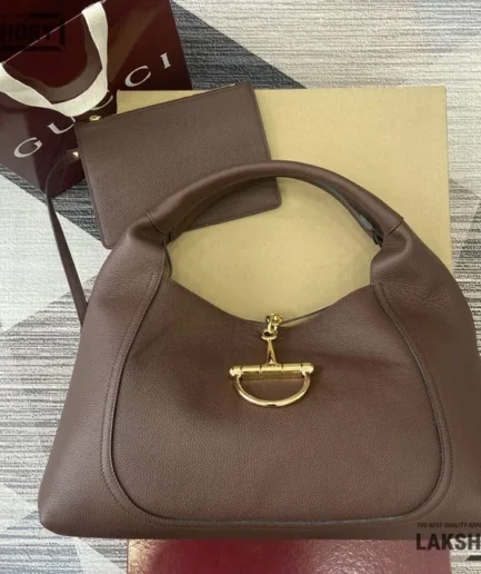 Gucci 1:1 Mirror Replica Softbit Maxi Large Shoulder Bag Brown 46CM/18.1IN Gucci Replica Horsebit Bags