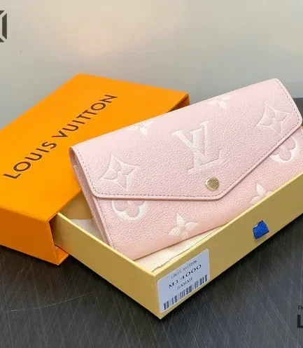 Louis Vuitton 1:1 Mirror Replica Bicolor Portefeuille Sarah Empreinte Monogram Wallet 19CM/7.5IN Louis Vuitton Replica Wallets
