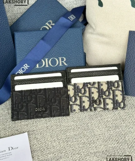 Dior 1:1 Mirror Replica Dior Oblique Jacquard Card Holder Christian Dior Replica Wallets