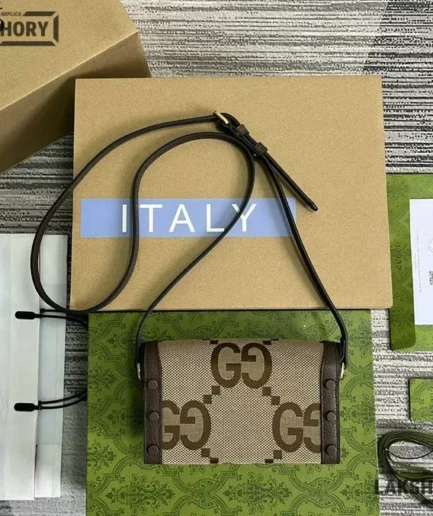 Gucci 1:1 Mirror Replica Jumbo GG Mini Horsebit 1955 Camel 18CM/7.1IN Gucci Replica Horsebit Bags