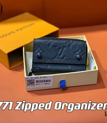 Louis Vuitton 1:1 Mirror Replica Zipped Organizer Monogram Eclipse 10.5CM/4.1IN Louis Vuitton Replica Wallets