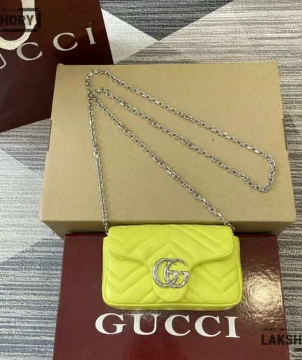 Gucci 1:1 Mirror Replica GG Marmont Mini Leather Shoulder Bag 16.5CM/6.5IN Gucci Replica Marmont Bags