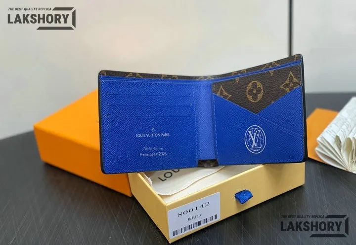 Louis Vuitton 1:1 Mirror Replica Multiple Wallet Damier Heritage Blue Green 19.5CM/7.7IN Louis Vuitton Replica Wallets Louis Vuitton 1:1 Mirror Replica Multiple Wallet Damier Heritage Blue Green 19.5CM/7.7IN Louis Vuitton Replica Wallets