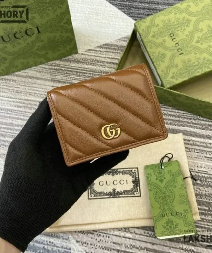Gucci 1:1 Mirror Replica Matelasse GG Marmont Card Case Wallet 11CM/4.3IN Gucci Replica Wallets