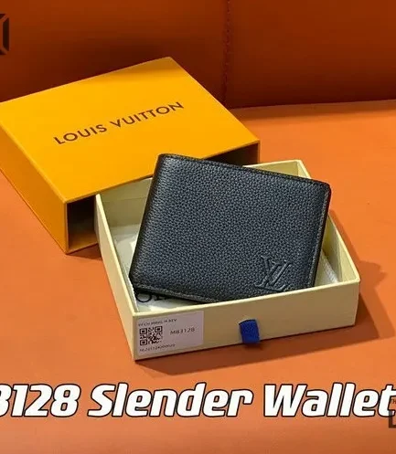 Louis Vuitton 1:1 Mirror Replica Slender Wallet Black 11CM/4.3IN Louis Vuitton Replica Wallets
