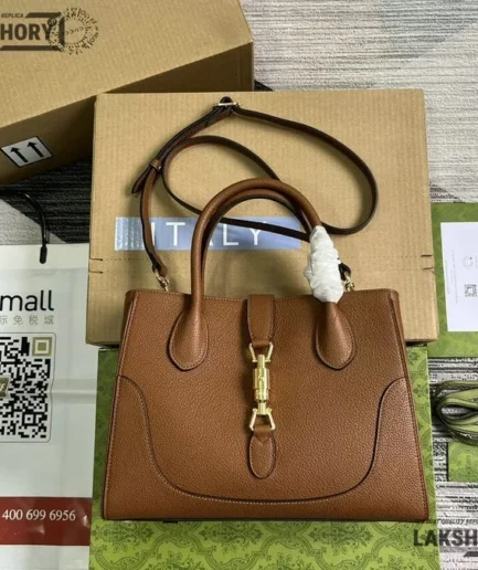 Gucci 1:1 Mirror Replica Medium Jackie 1961 Plutone Calfskin Tote 30CM/11.8IN Gucci Replica Jackie Bags