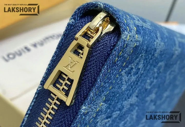Louis Vuitton 1:1 Mirror Replica Monogram Denim Zippy Wallet NM Blue 19.5CM/7.7IN Louis Vuitton Replica Wallets Louis Vuitton 1:1 Mirror Replica Monogram Denim Zippy Wallet NM Blue 19.5CM/7.7IN Louis Vuitton Replica Wallets