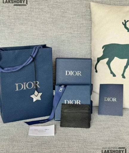 Dior 1:1 Mirror Replica Saddle Card Holder Calfskin Marquetry Oblique Jacquard Christian Dior Replica Wallets