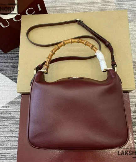 Gucci 1:1 Mirror Replica Diana Medium Shoulder Bag Rosso Red 30CM/11.8IN Gucci Replica Bamboo Bags