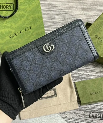 Gucci 1:1 Mirror Replica Pebbled Soho Zip Around Wallet 19CM/7.5IN Gucci Replica Wallets
