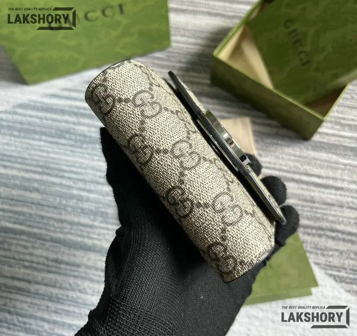 Gucci 1:1 Mirror Replica GG Medium Wallet Beige Ebony 11CM/4.3IN Gucci Replica Wallets Gucci 1:1 Mirror Replica GG Medium Wallet Beige Ebony 11CM/4.3IN Gucci Replica Wallets