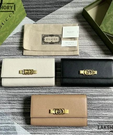 Gucci 1:1 Mirror Replica G Python Interlocking Bow Wallet 19CM/7.5IN Gucci Replica Wallets