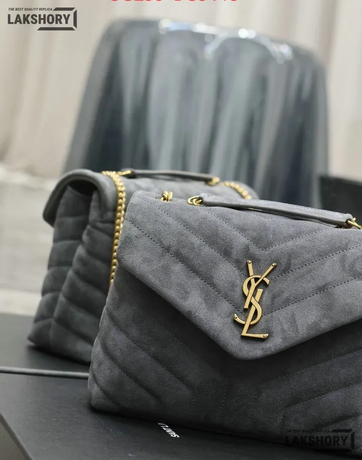 YSL 1:1 Mirror Replica Suede Calfskin Small Loulou Chain Satchel 24CM/9.4IN Replica Crossbody Bags YSL 1:1 Mirror Replica Suede Calfskin Small Loulou Chain Satchel 24CM/9.4IN Replica Crossbody Bags