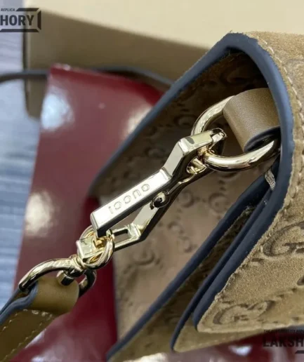 Gucci 1:1 Mirror Replica Suede Medium Dionysus Brown Shoulder Bag 29.5CM/11.6IN Gucci Replica Dionysus Bags