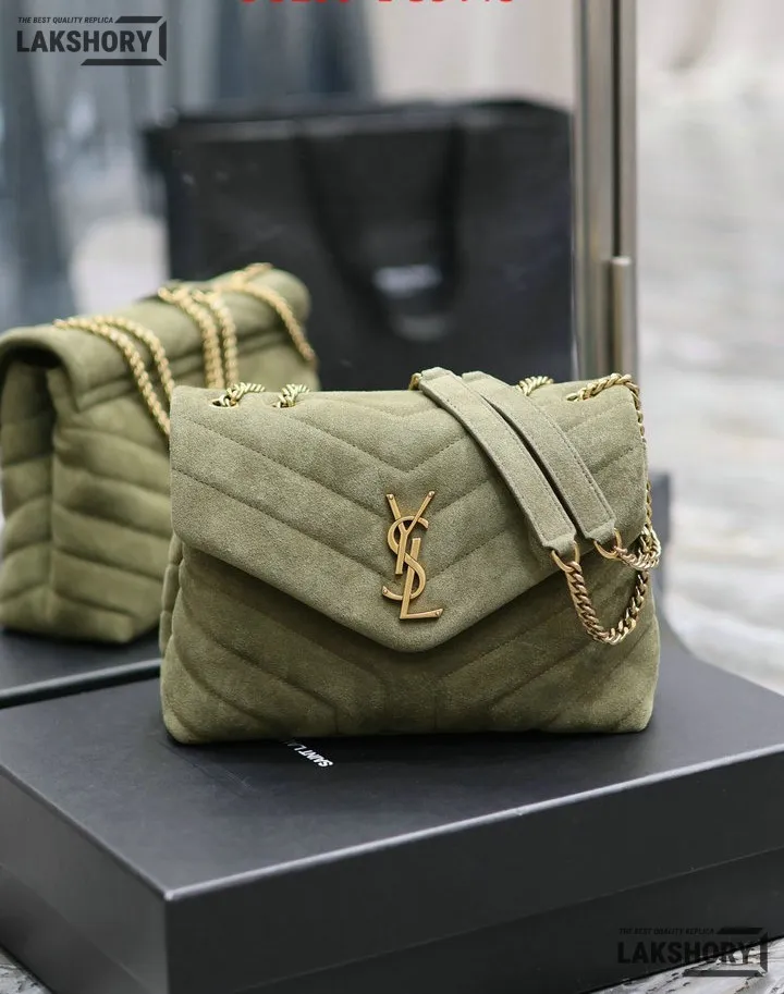 YSL 1:1 Mirror Replica Suede Calfskin Small Loulou Chain Satchel 24CM/9.4IN Replica Crossbody Bags YSL 1:1 Mirror Replica Suede Calfskin Small Loulou Chain Satchel 24CM/9.4IN Replica Crossbody Bags