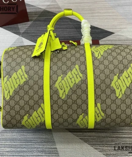 Gucci 1:1 Mirror Replica Medium Duffle Bag w/ Print GG Monogram 44CM/17.3IN Gucci Replica Ophidia Bags