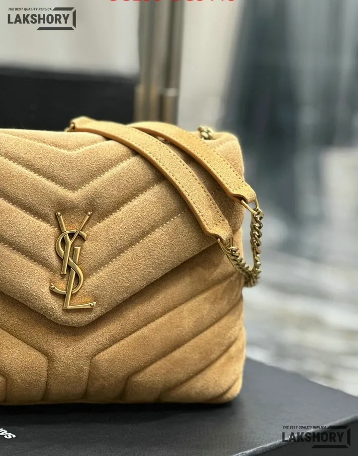 YSL 1:1 Mirror Replica Suede Calfskin Small Loulou Chain Satchel 24CM/9.4IN Replica Crossbody Bags YSL 1:1 Mirror Replica Suede Calfskin Small Loulou Chain Satchel 24CM/9.4IN Replica Crossbody Bags