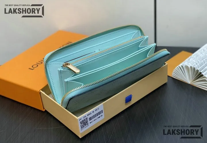 Louis Vuitton 1:1 Mirror Replica Zippy Wallet Mahina Leather Mineral Blue 19.5CM/7.7IN Louis Vuitton Replica Wallets Louis Vuitton 1:1 Mirror Replica Zippy Wallet Mahina Leather Mineral Blue 19.5CM/7.7IN Louis Vuitton Replica Wallets