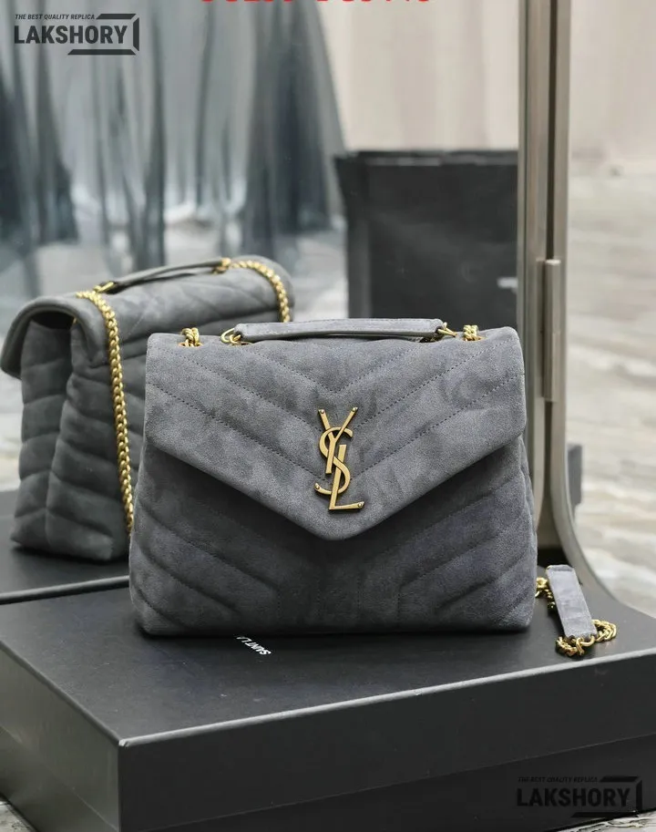 YSL 1:1 Mirror Replica Suede Calfskin Small Loulou Chain Satchel 24CM/9.4IN Replica Crossbody Bags YSL 1:1 Mirror Replica Suede Calfskin Small Loulou Chain Satchel 24CM/9.4IN Replica Crossbody Bags