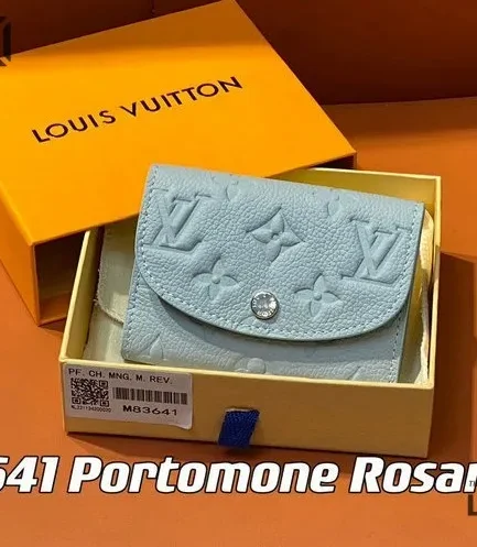 Louis Vuitton 1:1 Mirror Replica Rosalie Coin Purse Monogram Blue Washed 11CM/4.3IN Louis Vuitton Replica Wallets