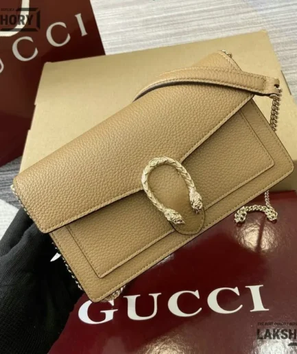Gucci 1:1 Mirror Replica Dionysus Leather Wallet On Chain 20CM/7.9IN Gucci Replica Dionysus Bags