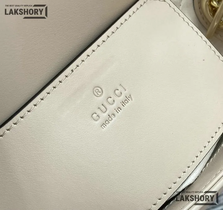 Gucci 1:1 Mirror Replica GG Marmont White Mini Top Handle 17CM/6.7IN Gucci Replica Marmont Bags Gucci 1:1 Mirror Replica GG Marmont White Mini Top Handle 17CM/6.7IN Gucci Replica Marmont Bags