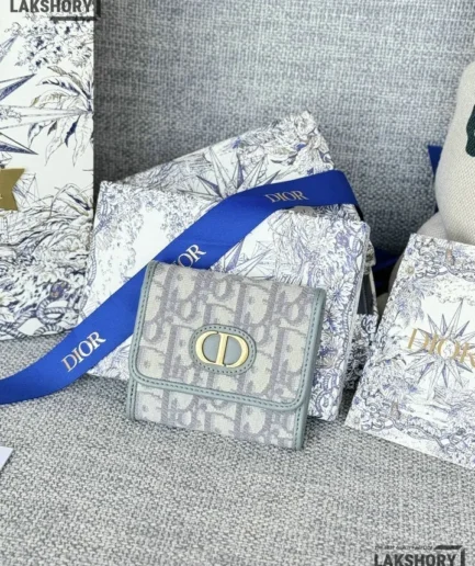 Dior 1:1 Mirror Replica Oblique 30 Montaigne Lotus Wallet 10CM/3.9IN Christian Dior Replica Wallets