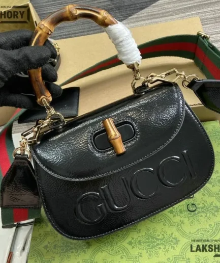 Gucci 1:1 Mirror Replica Leather Bamboo 1947 Small Bag 21CM/8.3IN Gucci Replica Bamboo Bags