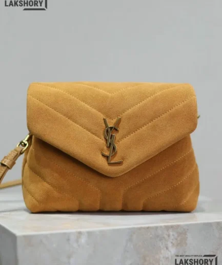 YSL 1:1 Mirror Replica Suede Y Small Loulou Shoulder Bag 20CM/7.9IN Replica Crossbody Bags